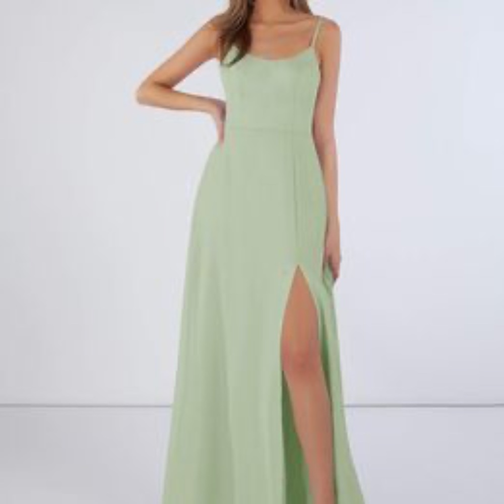 Azazie Bridesmaid Dress Dusty Sage - size 6
